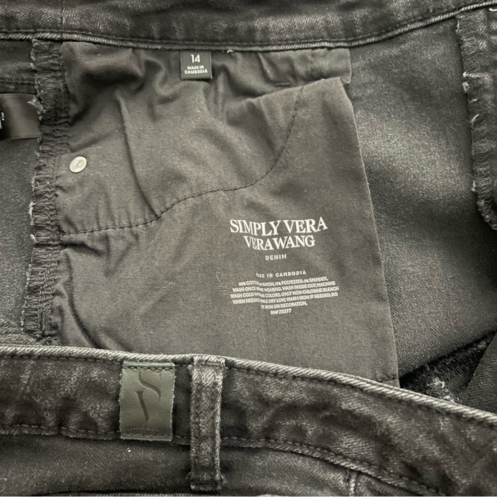 Simply Vera Vera Wang Jeans Skinny Stretch Denim Size 14 Black - Picture 7 of 14